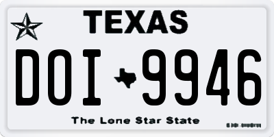 TX license plate DOI9946