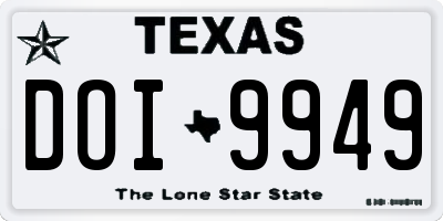 TX license plate DOI9949