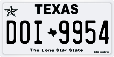 TX license plate DOI9954