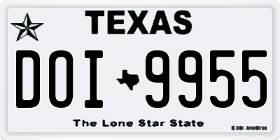 TX license plate DOI9955