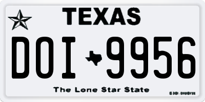 TX license plate DOI9956