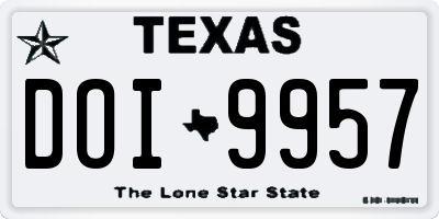 TX license plate DOI9957