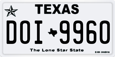 TX license plate DOI9960