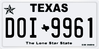 TX license plate DOI9961