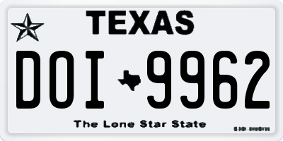 TX license plate DOI9962