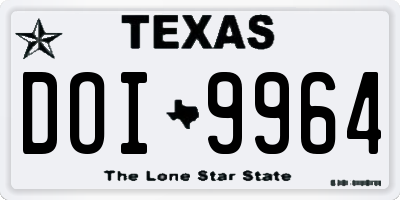 TX license plate DOI9964