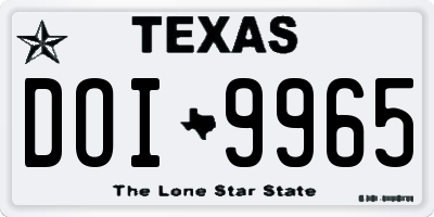 TX license plate DOI9965