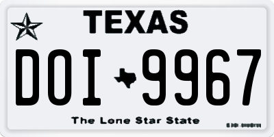 TX license plate DOI9967
