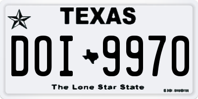 TX license plate DOI9970