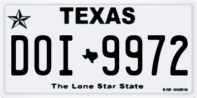 TX license plate DOI9972