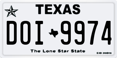 TX license plate DOI9974