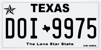 TX license plate DOI9975