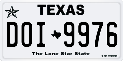 TX license plate DOI9976