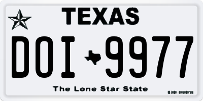 TX license plate DOI9977