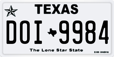 TX license plate DOI9984