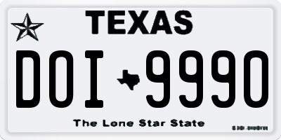 TX license plate DOI9990