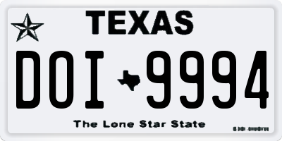TX license plate DOI9994