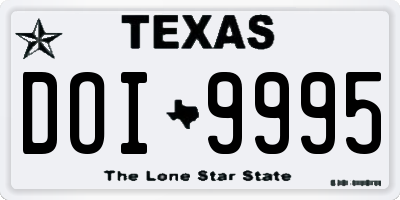 TX license plate DOI9995