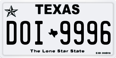 TX license plate DOI9996