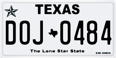 TX license plate DOJ0484