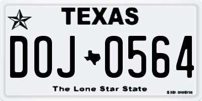 TX license plate DOJ0564