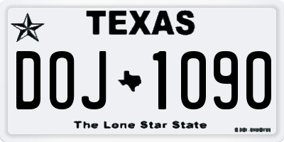 TX license plate DOJ1090