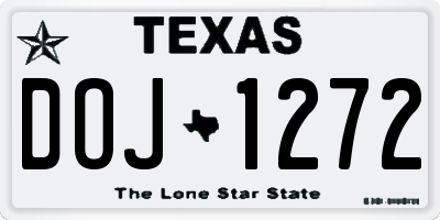 TX license plate DOJ1272