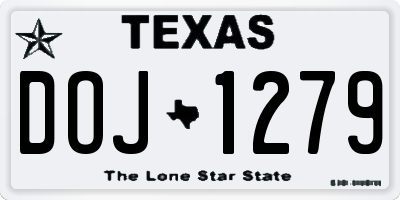 TX license plate DOJ1279