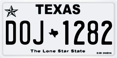 TX license plate DOJ1282