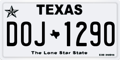 TX license plate DOJ1290