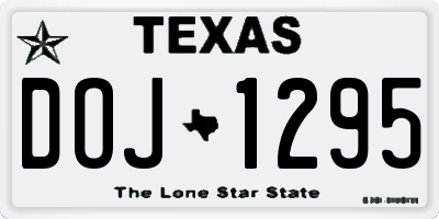 TX license plate DOJ1295