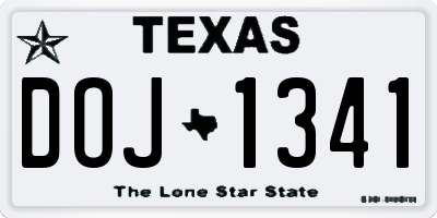 TX license plate DOJ1341