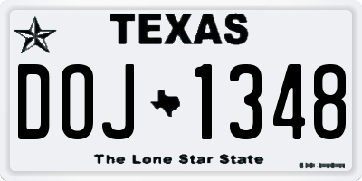 TX license plate DOJ1348