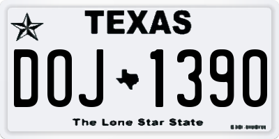 TX license plate DOJ1390
