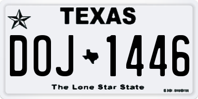 TX license plate DOJ1446