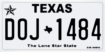 TX license plate DOJ1484
