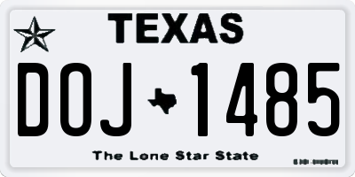 TX license plate DOJ1485