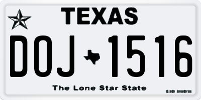 TX license plate DOJ1516