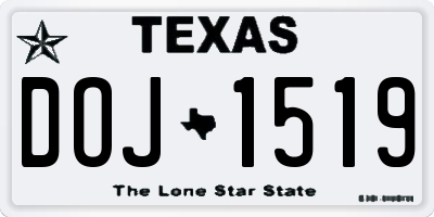 TX license plate DOJ1519