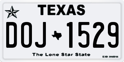 TX license plate DOJ1529