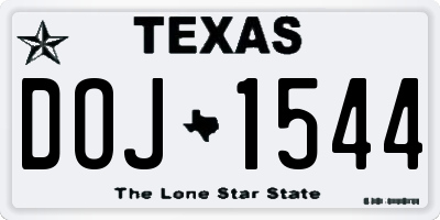 TX license plate DOJ1544