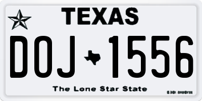 TX license plate DOJ1556