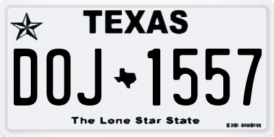 TX license plate DOJ1557