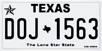 TX license plate DOJ1563