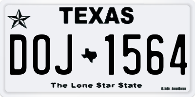TX license plate DOJ1564