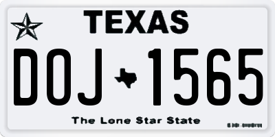 TX license plate DOJ1565