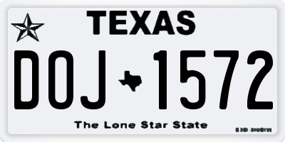 TX license plate DOJ1572