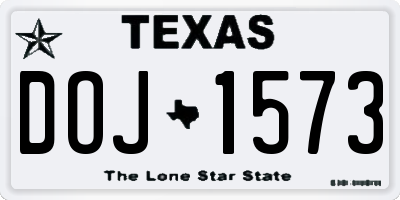 TX license plate DOJ1573