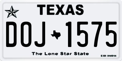 TX license plate DOJ1575