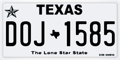 TX license plate DOJ1585